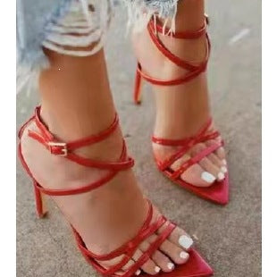 Damen Elegante und verführerische Stilettos mit fein gearbeiteten Riemen EB