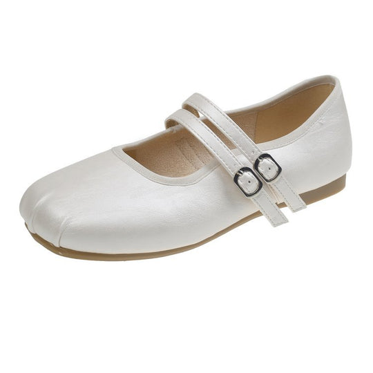 Damen elegante Ballerinas mit doppeltem Riemen und komfortabler Innensohle EB