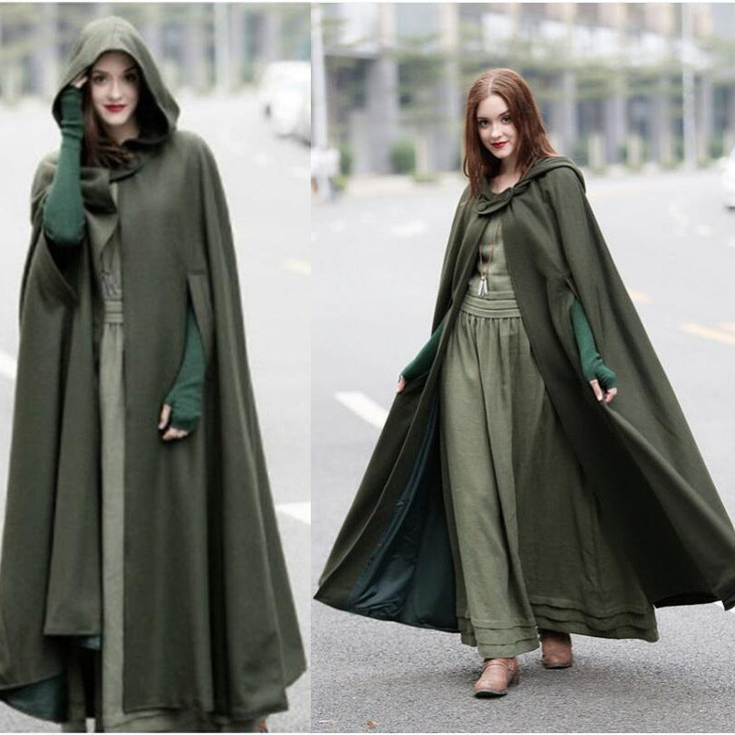 Damen elegante Kapuzenumhang mit verstellbarem Verschluss EB