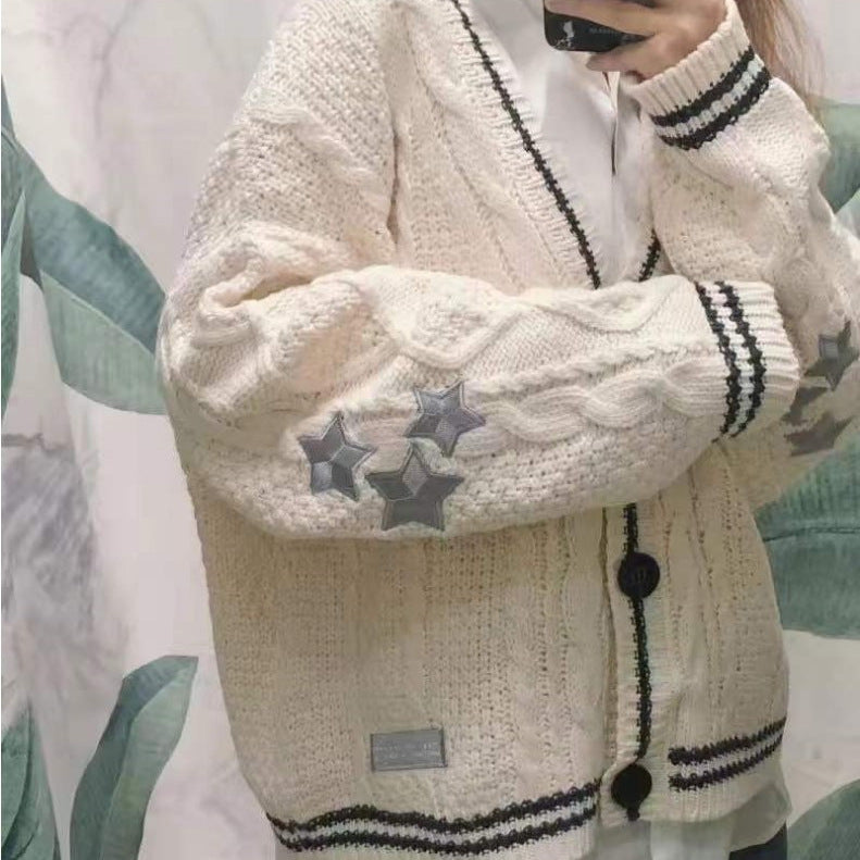 Damen gestrickte Oversize Cardigan EB