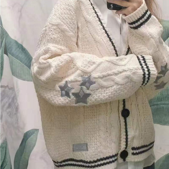 Damen gestrickte Oversize Cardigan EB