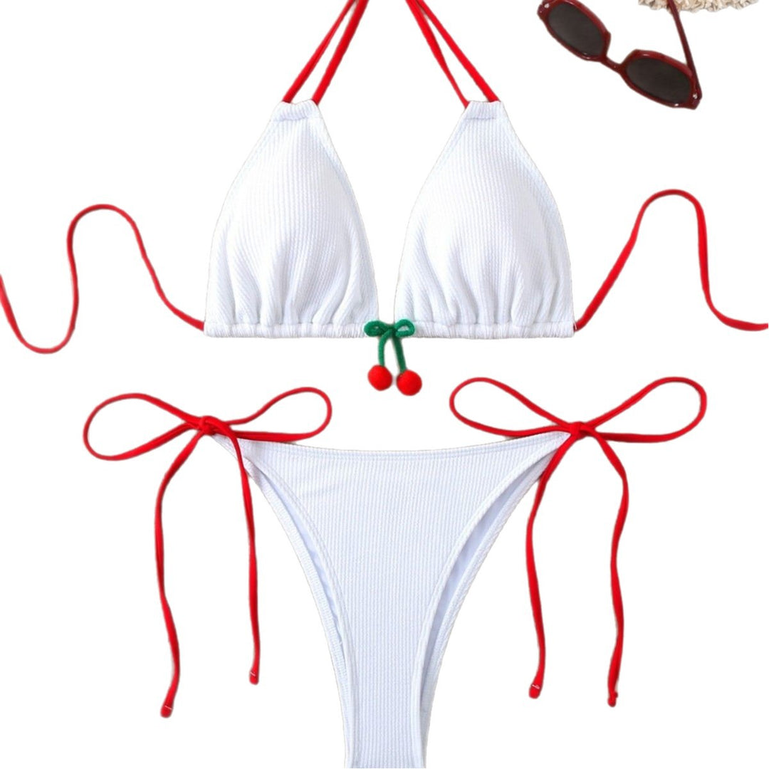 Damen Triangel-Bikini mit Kirschen-Detail EB