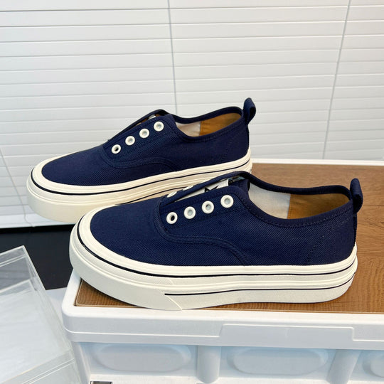 Damen lässige Canvas Sneaker mit komfortabler Innensohle und rutschfester Gummisohle EB