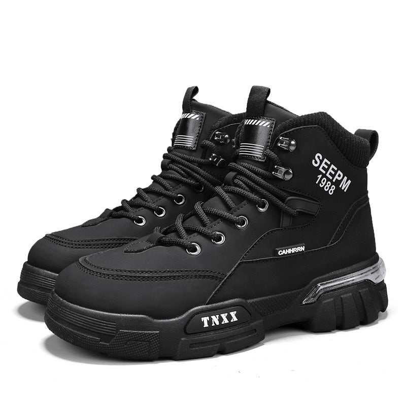Herren modische High-Top Sneakers mit verstärkter Profilsohle und atmungsaktiver Innenausstattung EB