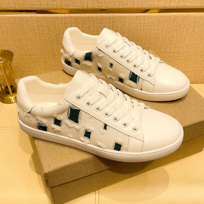 Damen Modische Sneakers aus hochwertigem Leder mit einzigartigem Design und bequemer Dämpfung EB
