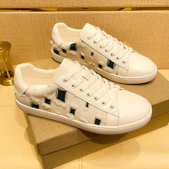 Damen Modische Sneakers aus hochwertigem Leder mit einzigartigem Design und bequemer Dämpfung EB