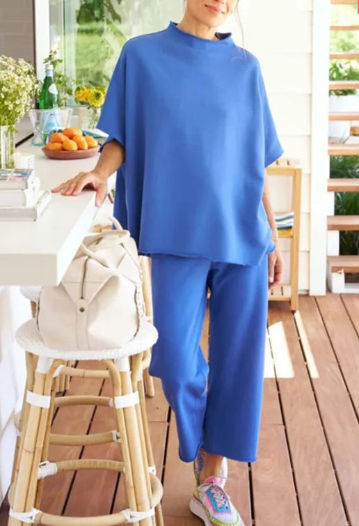 Damen lässiges Lounge-Set mit weit geschnittenem Oberteil und bequemen Hosen EB