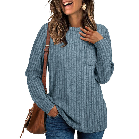 Damen lässiges Langarmshirt mit Streifen EB