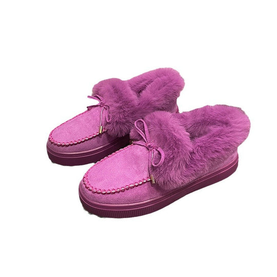 Damen Bequeme Hausschuhe mit flauschigem Innenfutter und modischem Schnitt EB