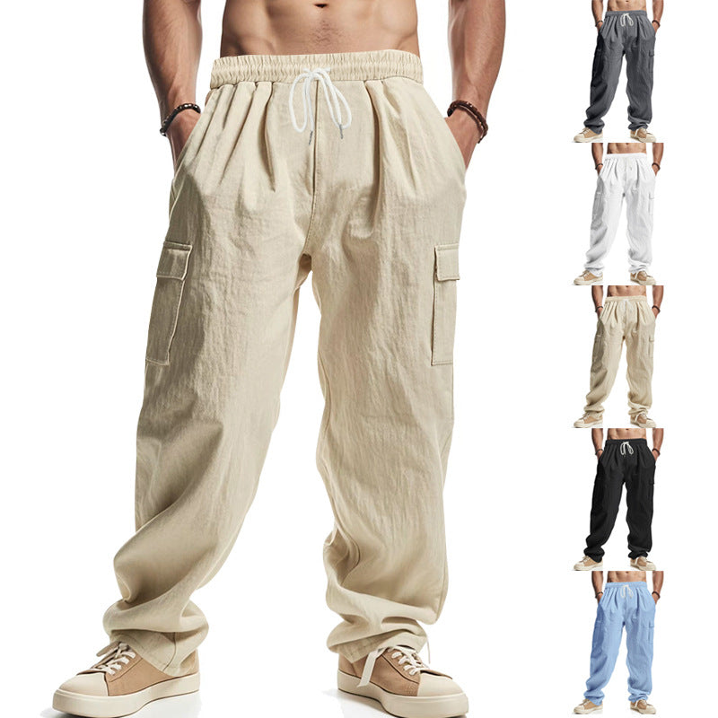 Herren lockere Cargohose mit elastischem Bund und praktischen Seitentaschen EB