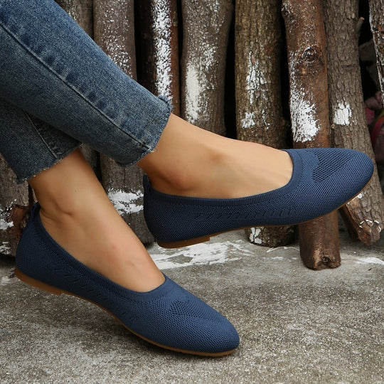 Damen Atmungsaktive Slip-On Ballerinas im minimalistischen Design EB