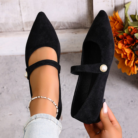 Damen Elegante Slingback-Ballerinas mit modischem Perlen-Detail EB