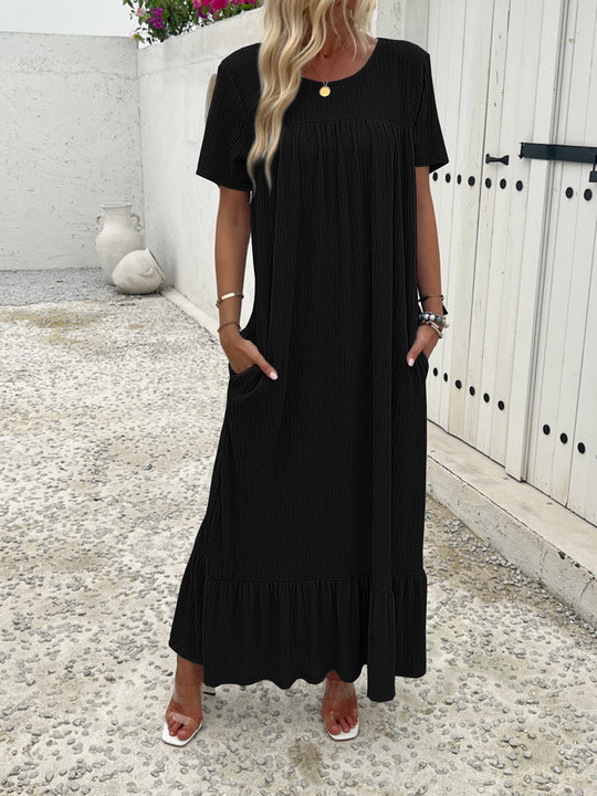 Damen Maxi-Kleid mit praktischem Taschen-Design EB