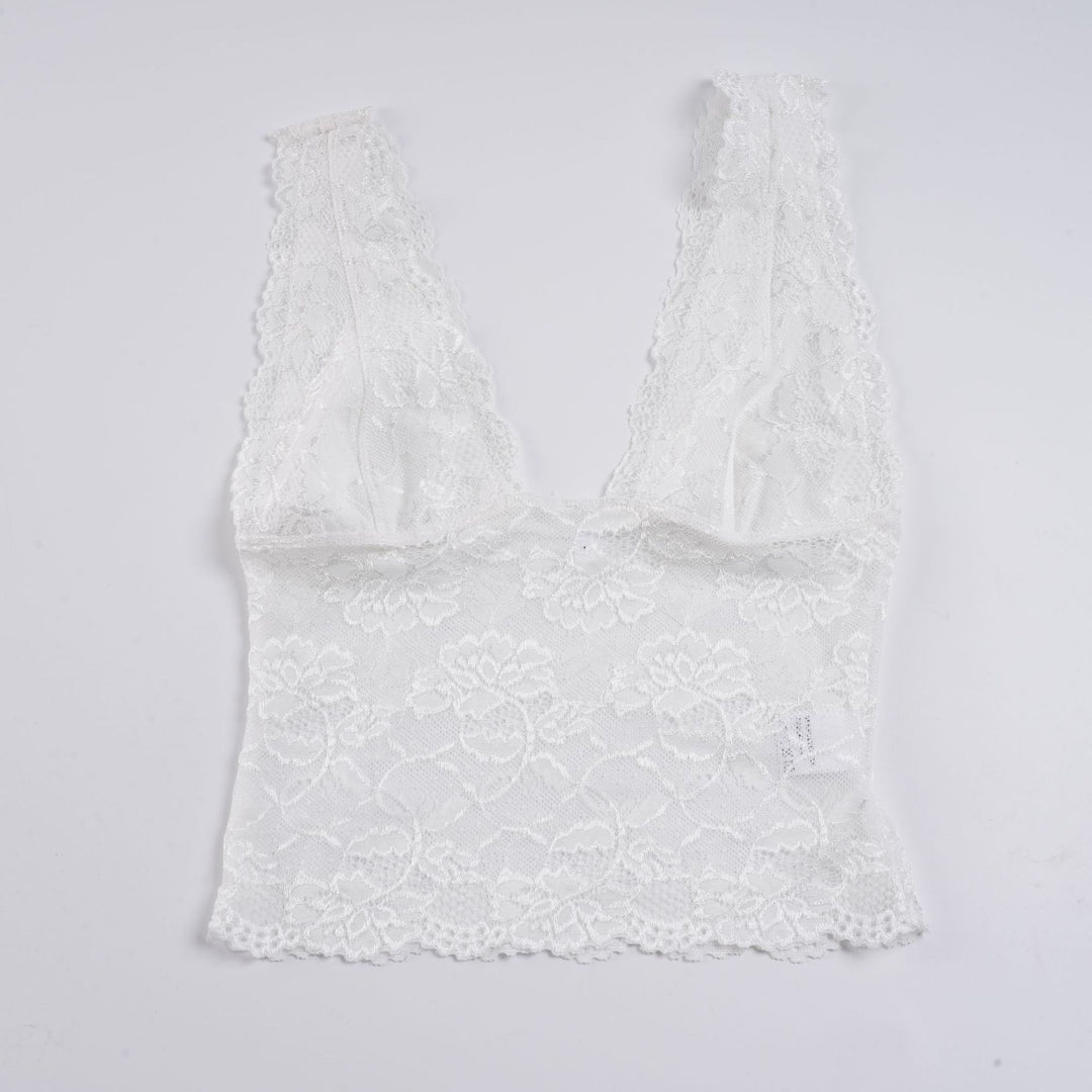 Damen-Spitzen-Cami-Top mit tiefem V-Ausschnitt und verführerischem Design EB