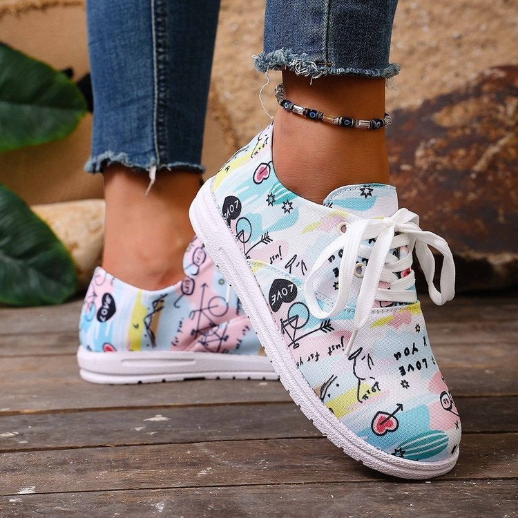 Damen Sportliche Sneakers mit kreativem Druckmotiv EB