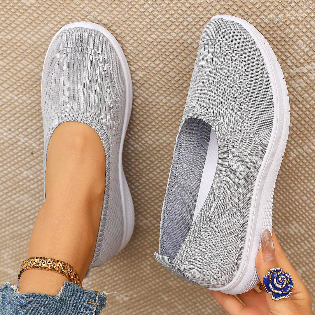 Damen Elastische Slip-On Sneakers mit Komfortsohle EB
