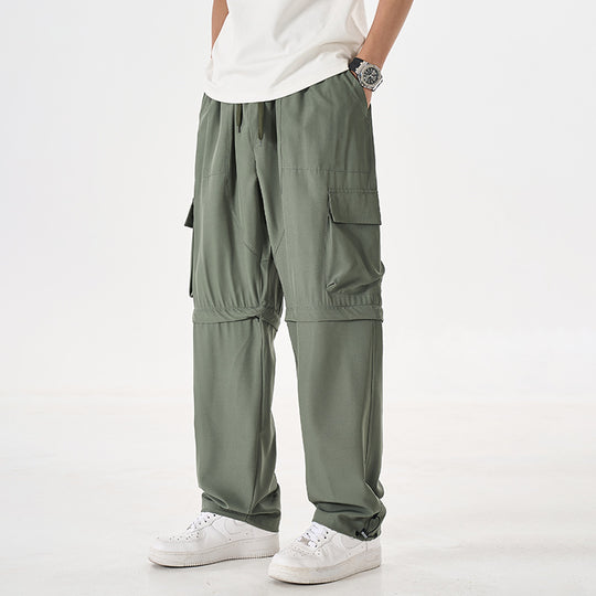 Herren wandelbare Cargo-Zip-Hose mit abnehmbaren Oberschenkeln, großformatigen Pattentaschen und elastischem Kordelbund EB