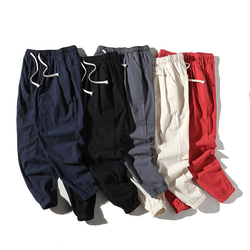 Herren nan lockere Jogginghose mit elastischem Bund, Kordelzug, Seitentaschen und elastischen Bündchen EB
