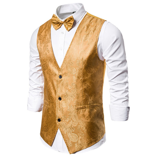 Herren elegante Anzugweste mit feinem Paisleymuster EB