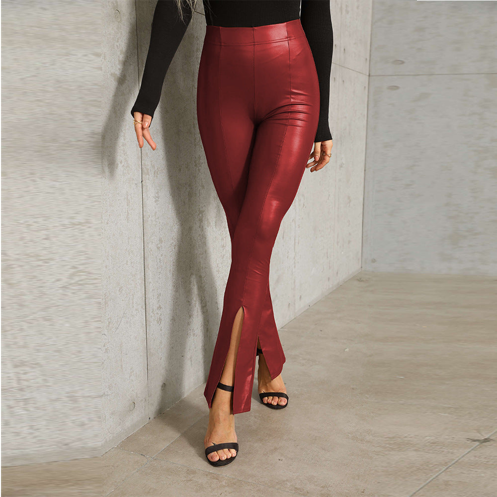 Damen Hochgezogene Leggings mit seitlichen Schlitzen EB