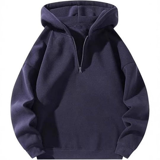 Herren sportlicher Kapuzenpullover mit halbem Reißverschluss EB