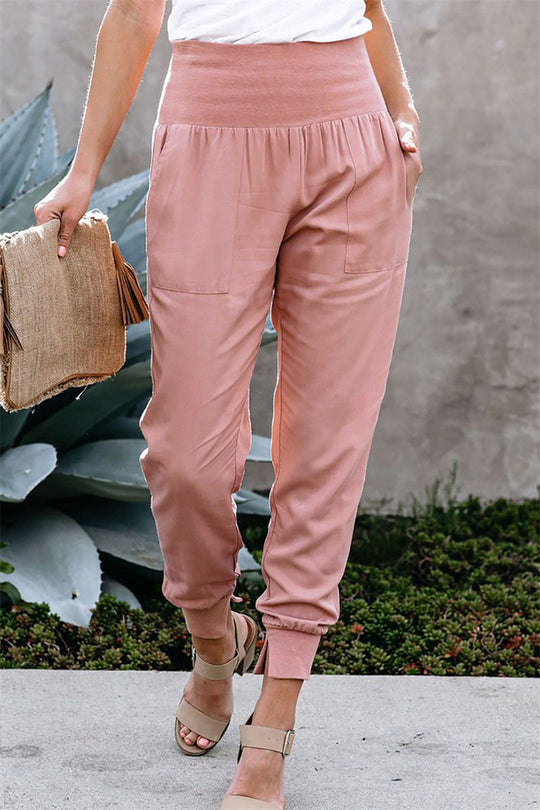 Damen Freizeithose mit hohem Bund und praktischen Tasche EB