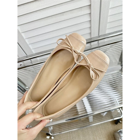 Damen elegante Ballerinas mit zierlichem Schleifenakzent EB