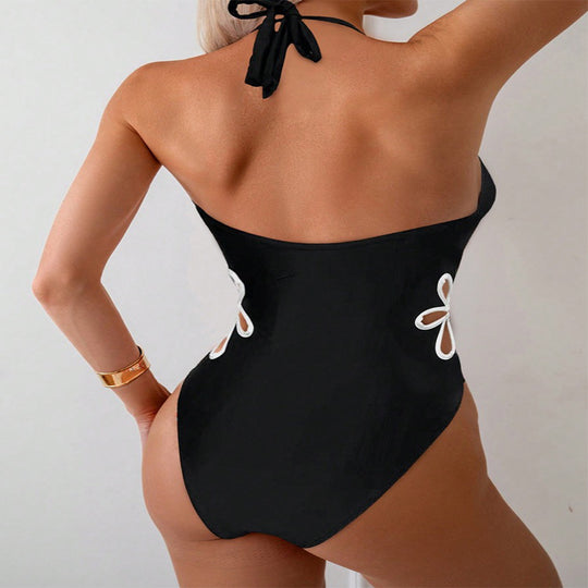 Damen eleganter Cut-Out Einteiler Badeanzug EB