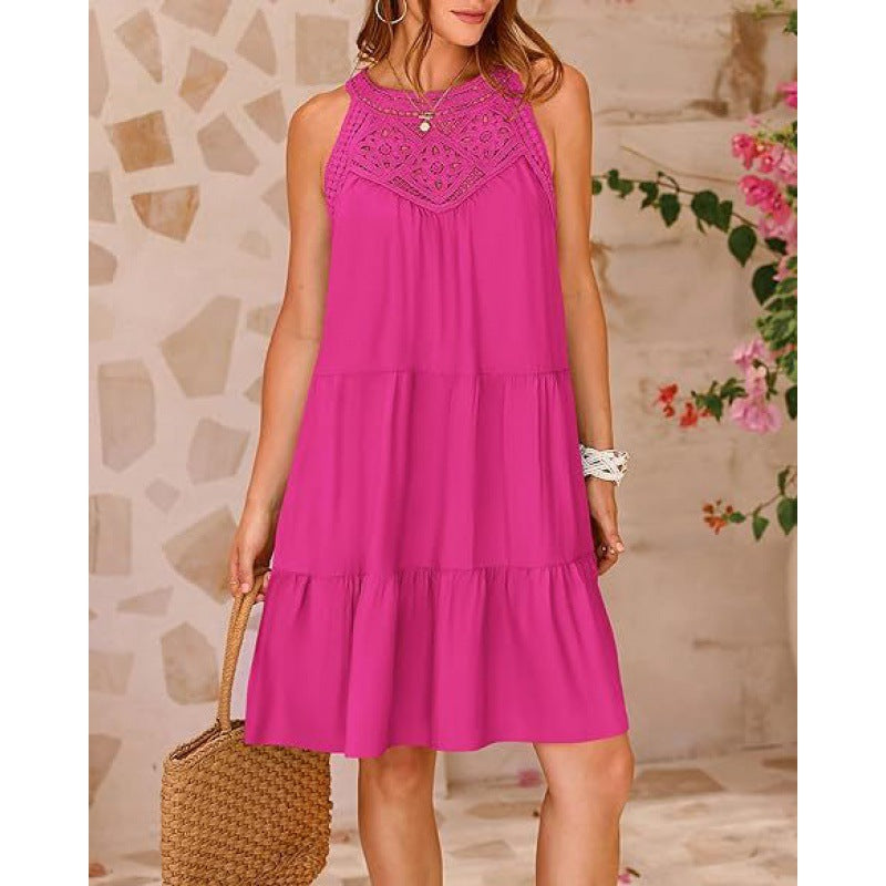 Damen Sommerkleid mit romantischen Häkel-Applikationen EB