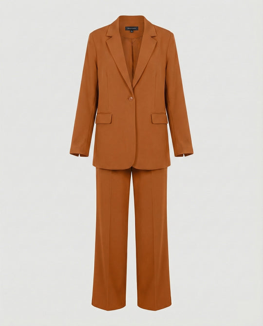 Damen elegantes Anzug-Set mit weitem Hosenbein und modernem Blazer EB