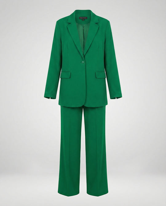 Damen elegantes Anzug-Set mit weitem Hosenbein und modernem Blazer EB