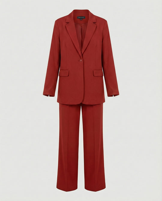 Damen elegantes Anzug-Set mit weitem Hosenbein und modernem Blazer EB