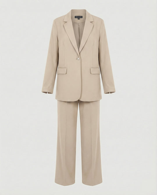 Damen elegantes Anzug-Set mit weitem Hosenbein und modernem Blazer EB