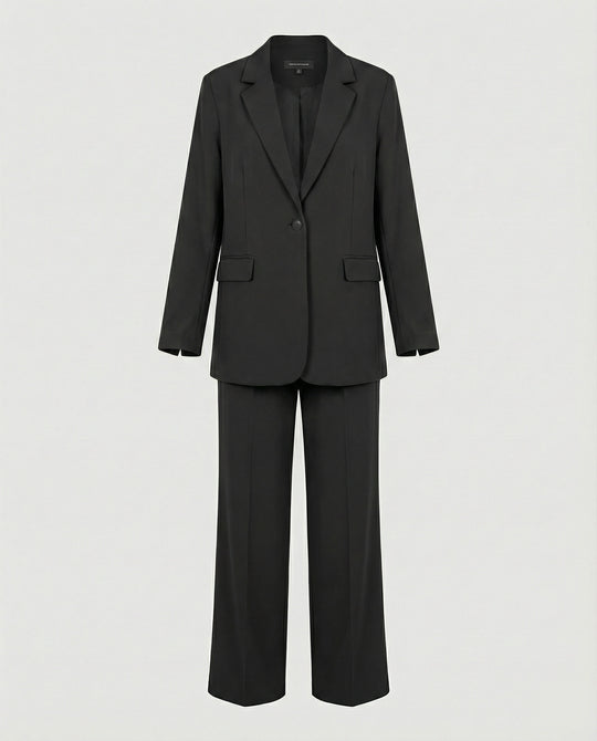 Damen elegantes Anzug-Set mit weitem Hosenbein und modernem Blazer EB