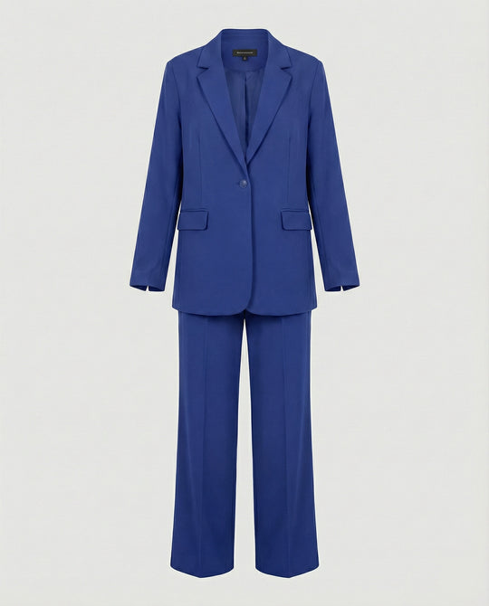Damen elegantes Anzug-Set mit weitem Hosenbein und modernem Blazer EB