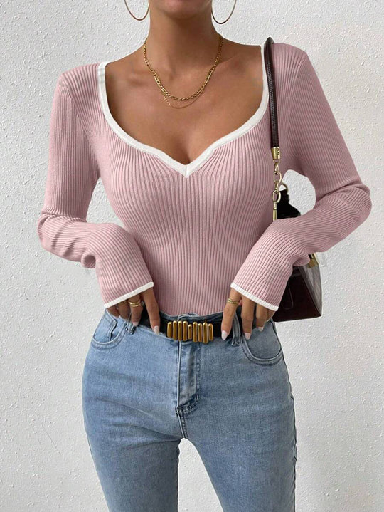 Damen Langarmshirt mit herzförmigem Ausschnitt EB