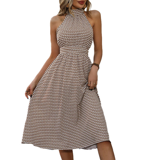 Damen Midikleid mit edel verarbeitetem Hochkragen und elastischer Taille EB