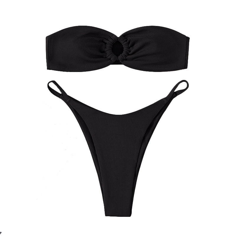 Damen Bandeau-Bikini mit Ringdetails EB