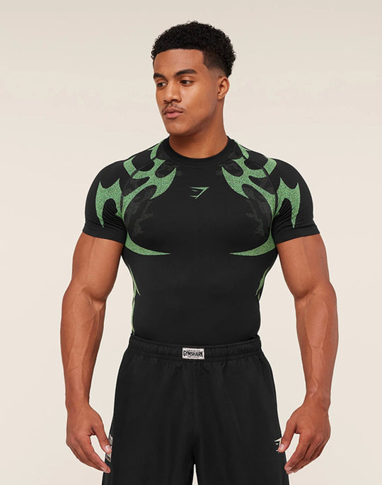 Herren nan nahtloses formgebendes Funktionsshirt mit Kompressionseffekt und ergonomischen Muskelzonen EB