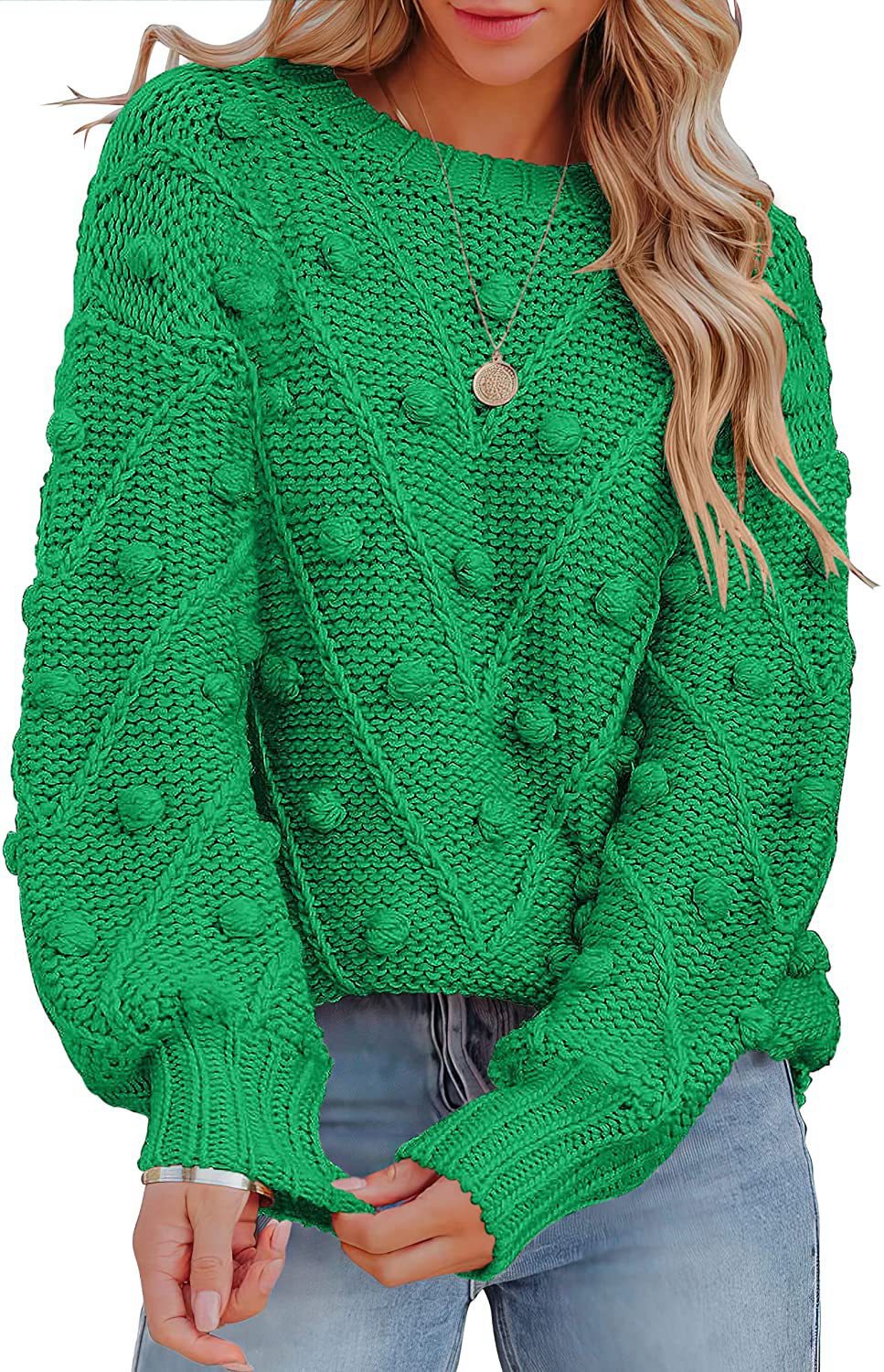 Damen stylischer Strickpullover mit strukturiertem 3D-Muster EB