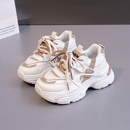 Damen modische Chunky Sneaker mit atmungsaktiver Mesh-Oberfläche und dämpfendem Fußbett EB