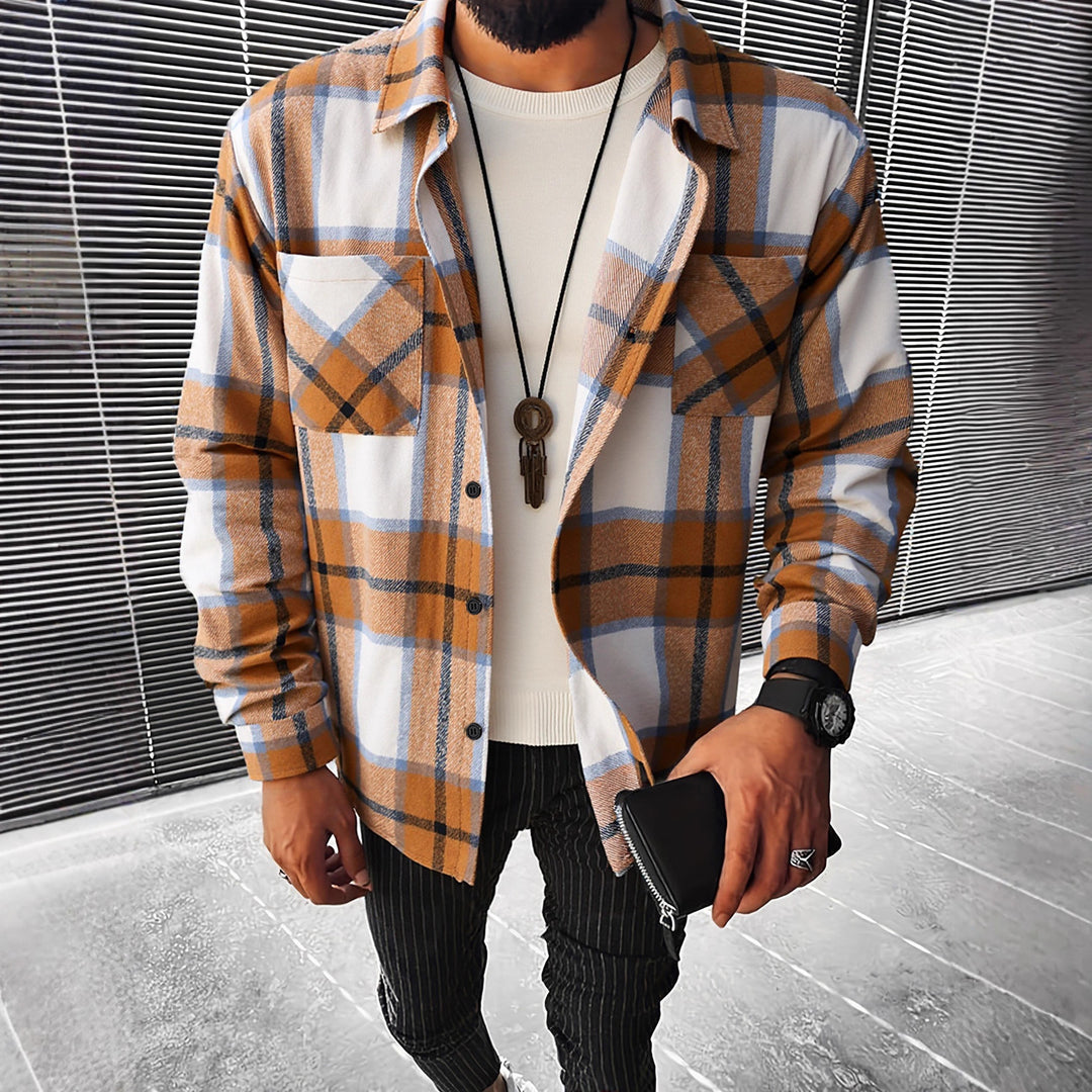 Herren Karierte Flanell Hemdjacke EB