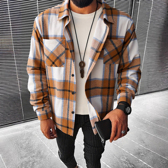 Herren Karierte Flanell Hemdjacke EB