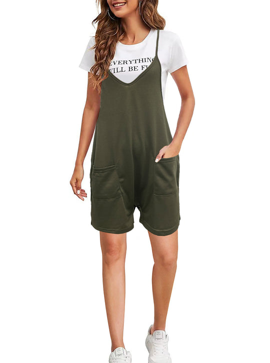 Damen trendiger Latzanzug mit praktischen Taschen EB