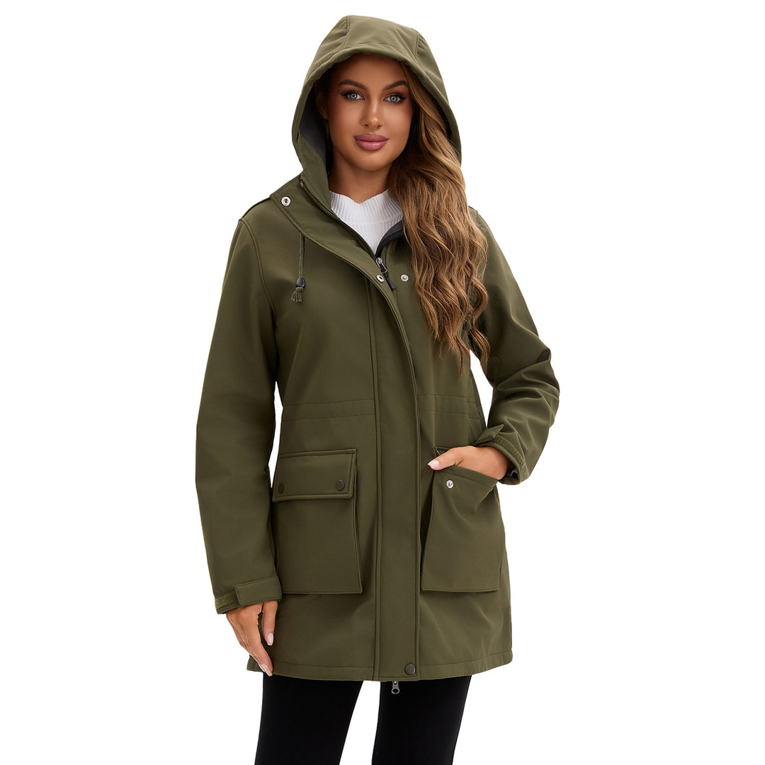 Damen funktionale Outdoor-Jacke mit verstellbarem Taillenzug und Innenfutter EB