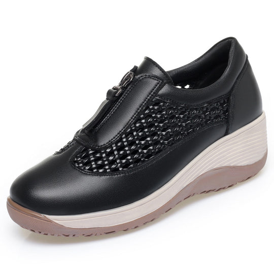 Damen Komfortable Slip-On Sneaker mit Atmungsaktivem Netzdesign und Bequemem Fußbett EB