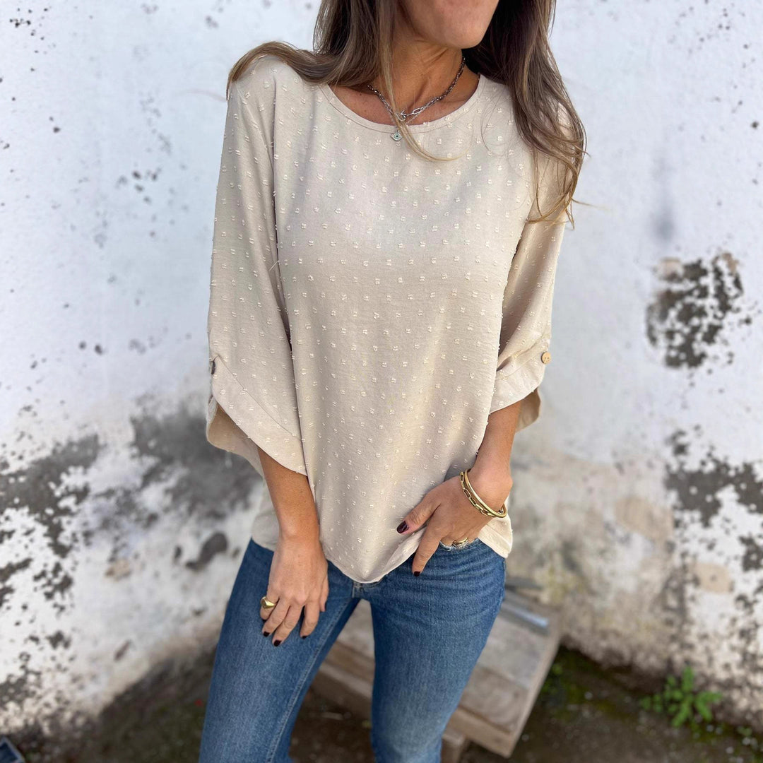 Damen lässige Bluse mit strukturiertem Stoff EB