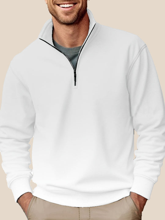 Herren nan Halbzip-Sweatshirt mit Stehkragen und weichem Fleece-Innenfutter EB