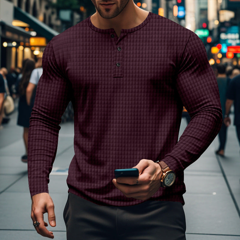 Herren langärmliges Oberteil mit strukturiertem Design EB