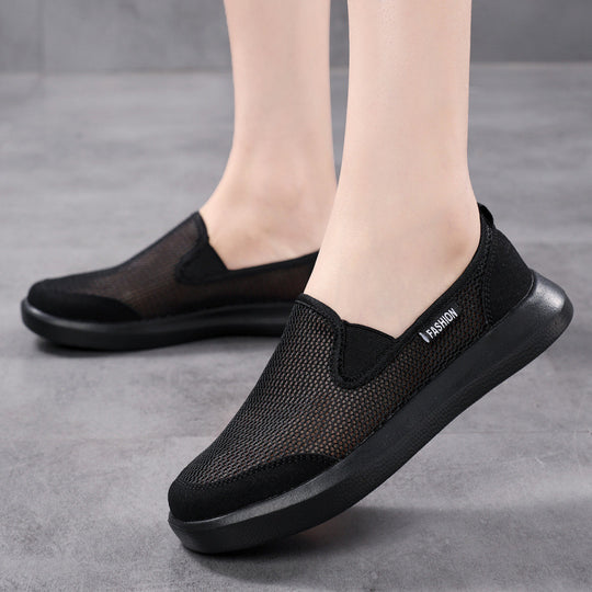 Damen Atmungsaktive Slip-On Sneakers mit elastischer Sohle EB
